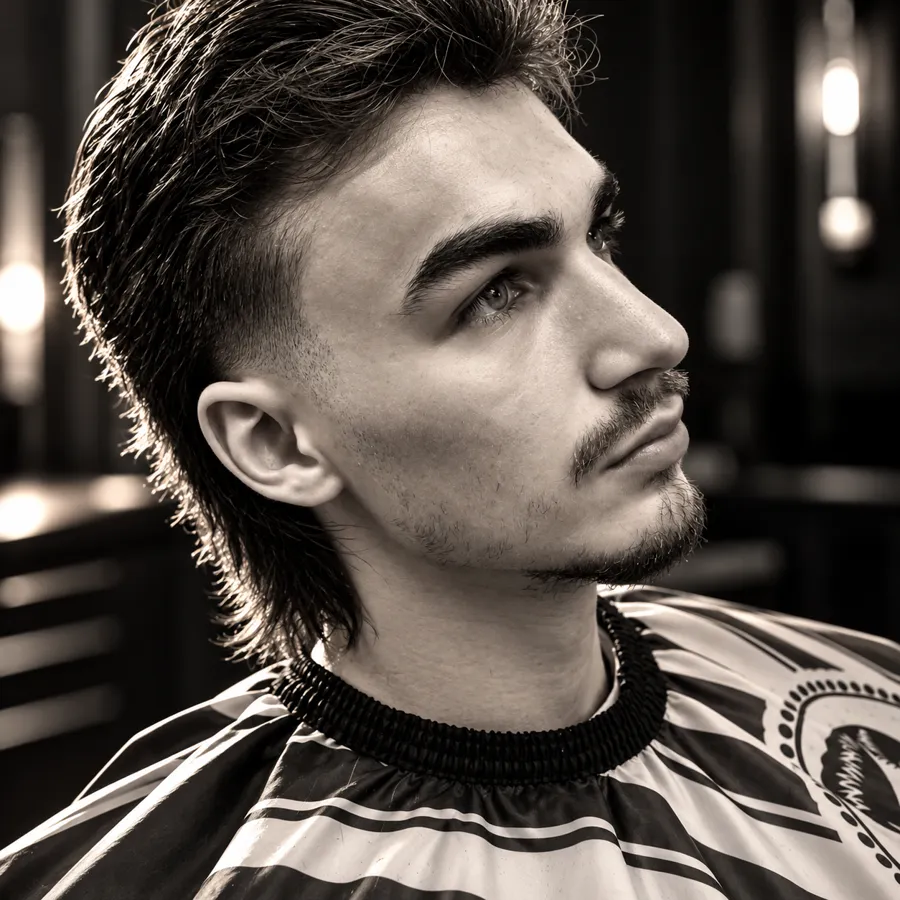 The Modern Mullet: Business up front, a tapered flow in back.